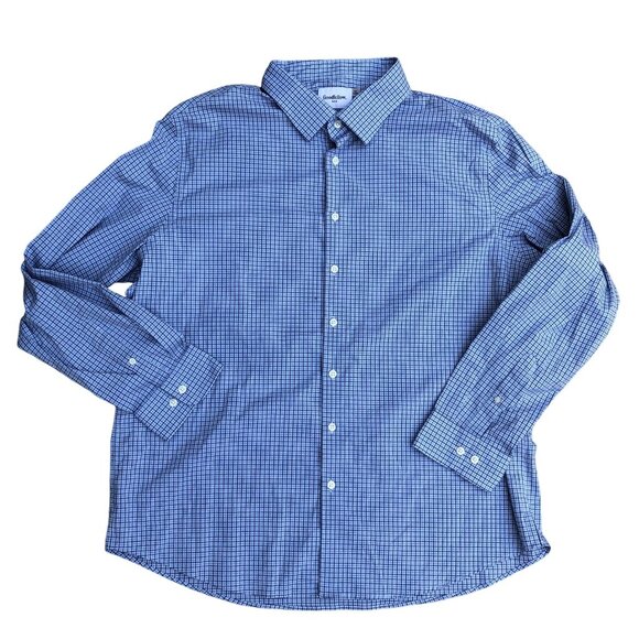 GOODFELLOW & CO Button Down Shirt 2XL Men's Blue Long Sleeve Collared - Picture 1 of 6